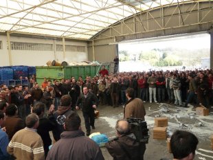 Protestas na fábrica de Puleva