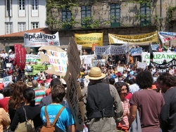 Vista xeral da parza da Quintana no acto de clausura